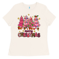Bone pink christmas trees Ladies Tee - AdoDesignShop