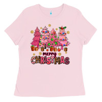 Bubblegum Pink pink christmas trees Ladies Tee - AdoDesignShop