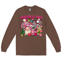 Chestnut retro pink christmas vibes Long Sleeve Tee - MaliasSmallBusiness