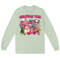Matcha retro pink christmas vibes Long Sleeve Tee - MaliasSmallBusiness