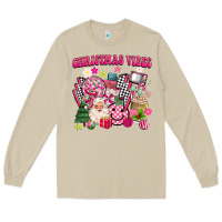 Mushroom retro pink christmas vibes Long Sleeve Tee - MaliasSmallBusiness
