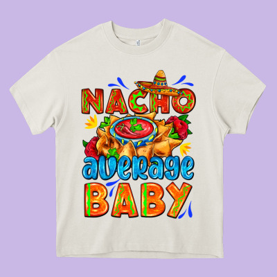 Nacho Average Baby With Nacho 2 Heavy Core Tee Designed By Adodesignshop