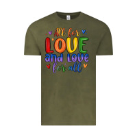 Vintage Olive all for love and love for all Vintage Tee - MaliasSmallBusiness