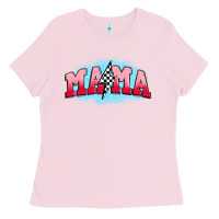 Bubblegum Pink mama lightning bolt Ladies Tee - JahusDesignShop