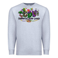 Heather Grey cdl mardi gras Premium Sweatshirt - CowGirlArtShop