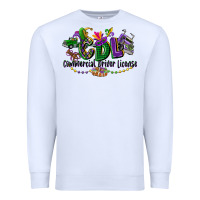 White cdl mardi gras Premium Sweatshirt - CowGirlArtShop