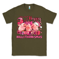 Army Green Happy Hallothanksmas Pigs pink Classic Tee - NancyCooperArtShop