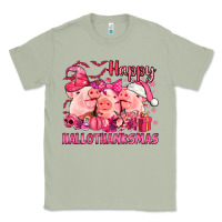 Matcha Happy Hallothanksmas Pigs pink Classic Tee - NancyCooperArtShop