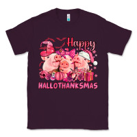Plum Happy Hallothanksmas Pigs pink Classic Tee - NancyCooperArtShop