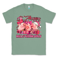 Sage Happy Hallothanksmas Pigs pink Classic Tee - NancyCooperArtShop
