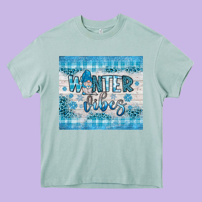 Winter Vibes Gnome Heavy Core Tee Designed By Jahusdesignshop