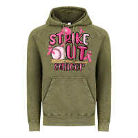 Vintage Olive strike out cancer baseball Vintage Hoodie - MaliasSmallBusiness