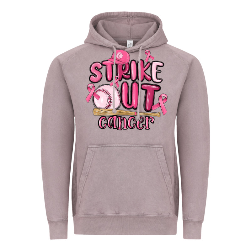 Strike Out Cancer Baseball Vintage Hoodie by MaliasSmallBusiness | Teevron