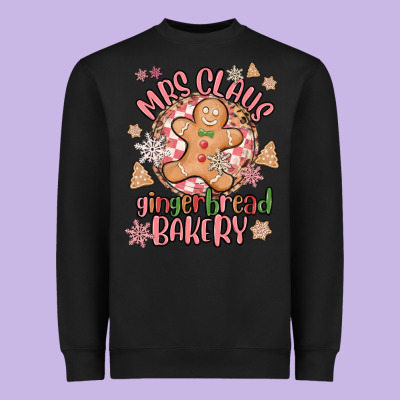 Mrs Claus Gingerbread Bakery Heavyweight Sweatshirt Designed By Maliassmallbusiness
