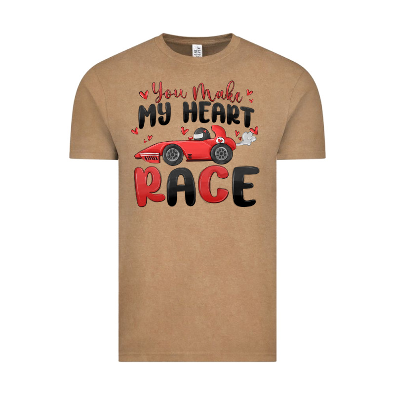 You Make My Heart Race Valentine's Day Vintage Tee by MaliasSmallBusiness | Teevron