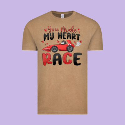 You Make My Heart Race Valentine's Day Vintage Tee Designed By Maliassmallbusiness