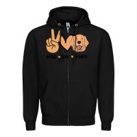 Black Peace Love Golden Zipper Hoodie - Bettercallsaul