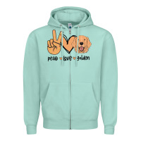 Seafoam Peace Love Golden Zipper Hoodie - Bettercallsaul