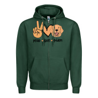 Sports Green Peace Love Golden Zipper Hoodie - Bettercallsaul