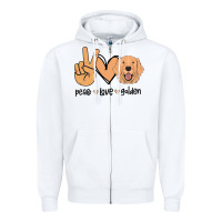 White Peace Love Golden Zipper Hoodie - Bettercallsaul