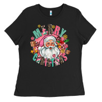 Black merry christmas santa Ladies Tee - AdoDesignShop