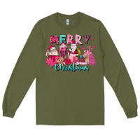 Army Green pink christmas coffee cups Long Sleeve Tee - MaliasSmallBusiness