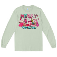 Matcha pink christmas coffee cups Long Sleeve Tee - MaliasSmallBusiness