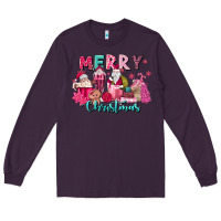 Plum pink christmas coffee cups Long Sleeve Tee - MaliasSmallBusiness