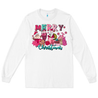 White pink christmas coffee cups Long Sleeve Tee - MaliasSmallBusiness