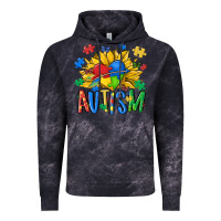 Cloud Black austism sunflower Vintage Hoodie - MaliasSmallBusiness