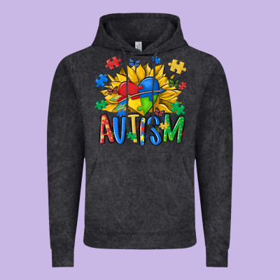 Austism Sunflower Vintage Hoodie Designed By Maliassmallbusiness