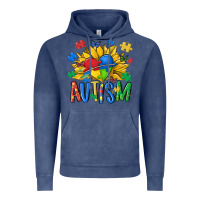 Vintage Denim austism sunflower Vintage Hoodie - MaliasSmallBusiness