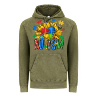 Vintage Olive austism sunflower Vintage Hoodie - MaliasSmallBusiness