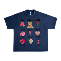 Navy god says i am valentine's day Urban Heavy Tee - MaliasSmallBusiness