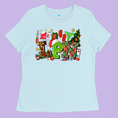 Lpn Christmas Nurse With Ladies Tee Designed By Adodesignshop