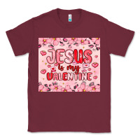 Burgundy jesus is my valentine Classic Tee - MaliasSmallBusiness