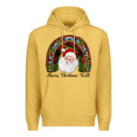 Antique Gold merry christmas y'all rainbow Premium Hoodie - JahusDesignShop