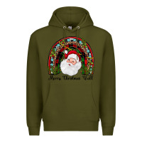 Army Green merry christmas y'all rainbow Premium Hoodie - JahusDesignShop