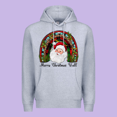 Merry Christmas Y'all Rainbow Premium Hoodie Designed By Jahusdesignshop