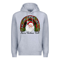 Heather Grey merry christmas y'all rainbow Premium Hoodie - JahusDesignShop