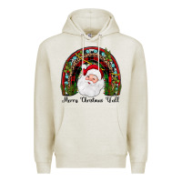 Oatmeal Heather merry christmas y'all rainbow Premium Hoodie - JahusDesignShop