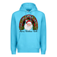 Ocean Blue merry christmas y'all rainbow Premium Hoodie - JahusDesignShop