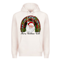 Pale Pink merry christmas y'all rainbow Premium Hoodie - JahusDesignShop