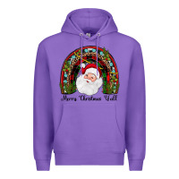 Purple merry christmas y'all rainbow Premium Hoodie - JahusDesignShop