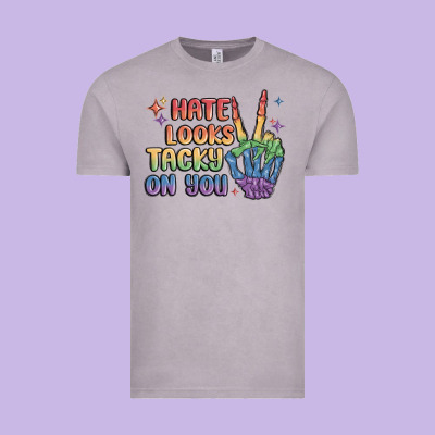 Hate Looks Tacky On You Pride Vintage Tee Designed By Maliassmallbusiness