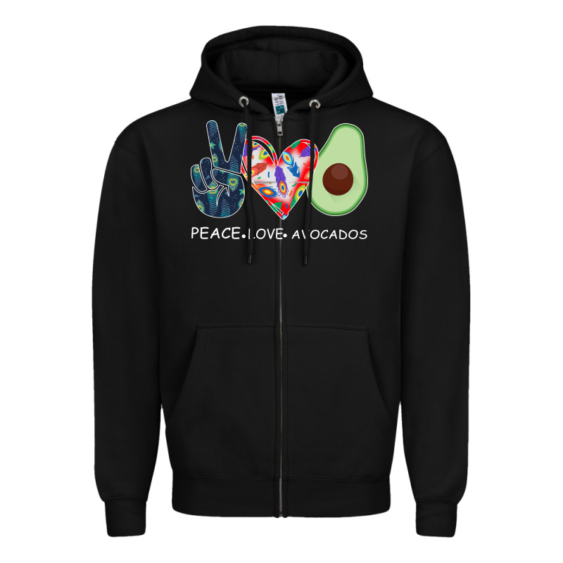 Peace Love Avocados Zipper Hoodie by Bettercallsaul | Teevron