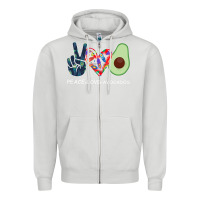 Dove Grey PEACE LOVE AVOCADOS Zipper Hoodie - Bettercallsaul