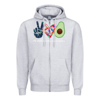 Heather Grey PEACE LOVE AVOCADOS Zipper Hoodie - Bettercallsaul