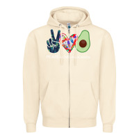 Sandshell PEACE LOVE AVOCADOS Zipper Hoodie - Bettercallsaul