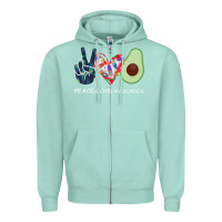 Seafoam PEACE LOVE AVOCADOS Zipper Hoodie - Bettercallsaul